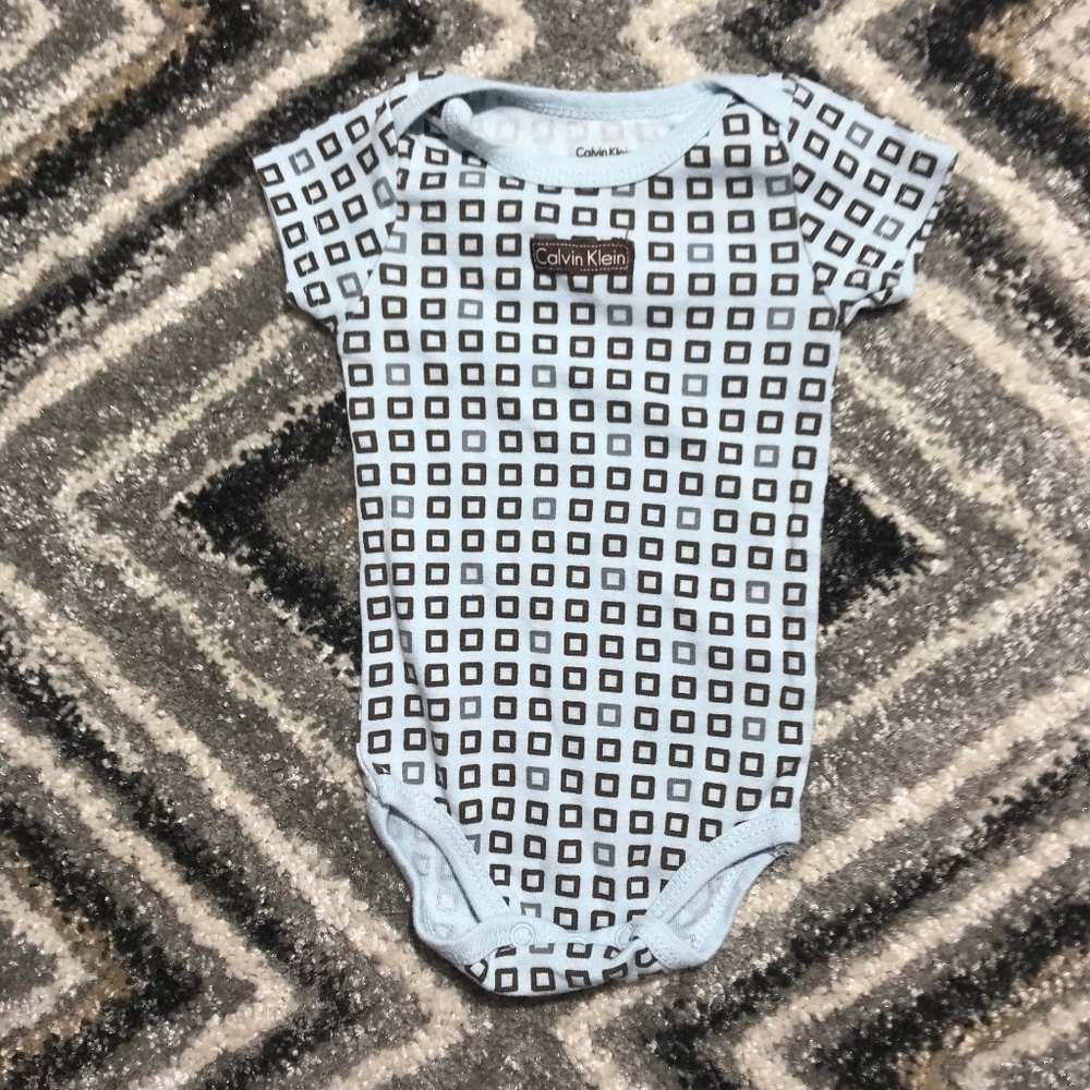 Calvin Klein Blue & Brown short sleeved bodysuit